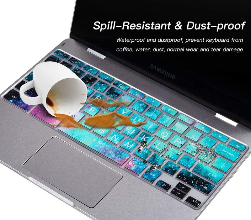 CaseBuy Keyboard Cover for Samsung Chromebook 4 3 XE310XBA-K01US XE310XBA-K02US XE310XBA-K03US XE500C13 XE501C13 11.6 /Chromebook 4+ 15.6" XE350XBA-K01US XE350XBA-K03US XE350XBA-K05US(Upper Case, Galaxy) - Image 5